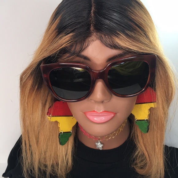 New  - GUCCI Brown Tortoise Shell Acetate Oversized Frame  GG0142SA - Picture 9 of 17